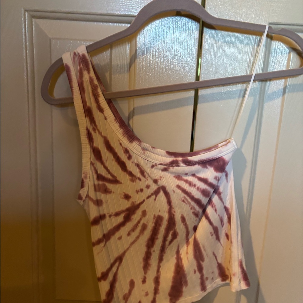 Pink and White Tie-Dye Women's Tank Top